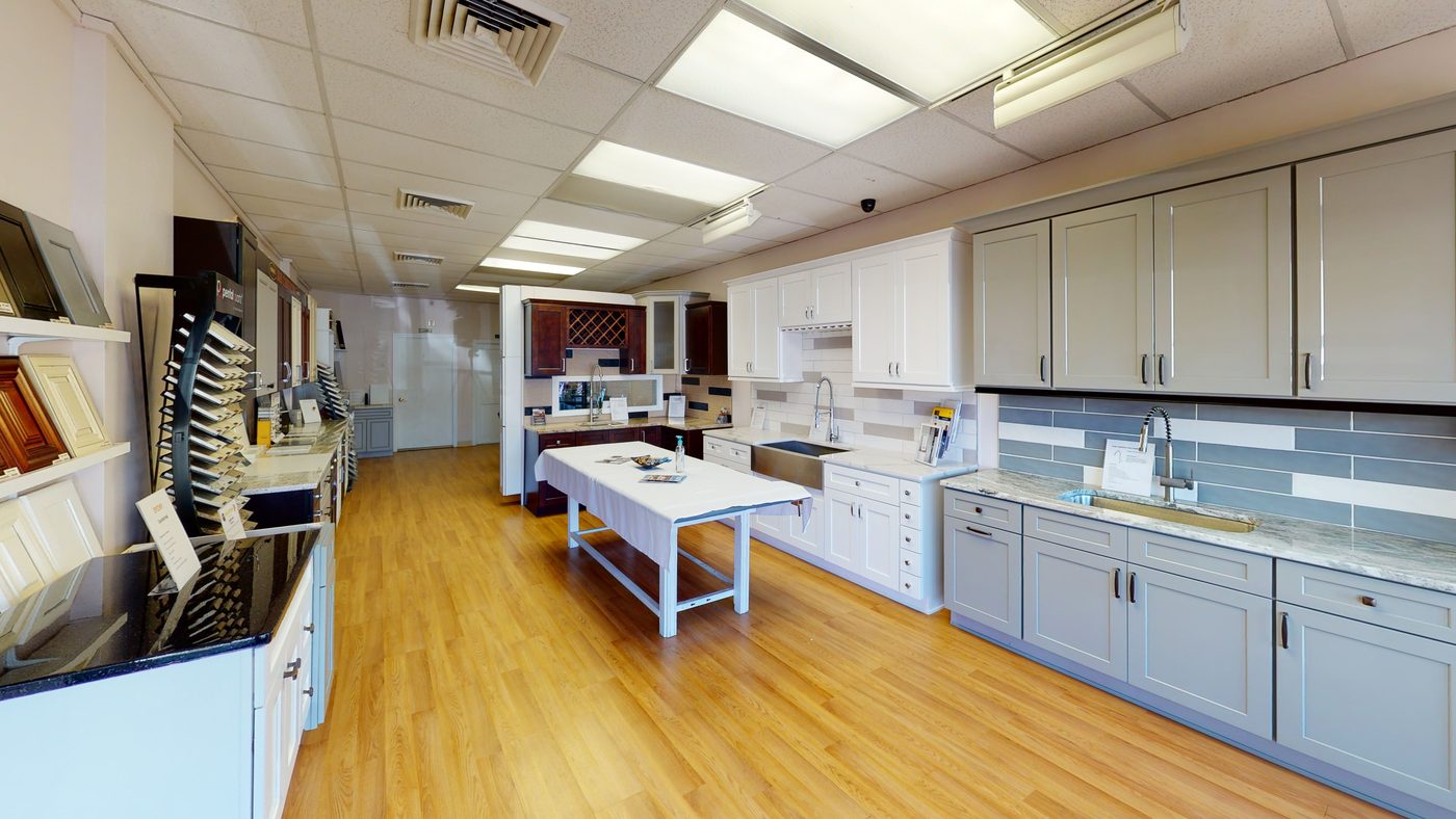 Kitchen displays inside the showroom
